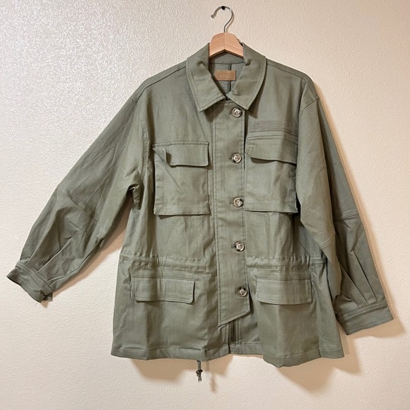 Crescent Jackets & Blazers - Crescent Size S Jacket Green Utility Field Chore Cotton Blend Balloon Barrel